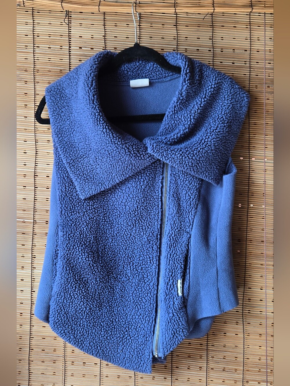HEAD Small Blue Sherpa Fleece Vest Women's Small Full Zip Cozy Outdoor Layer